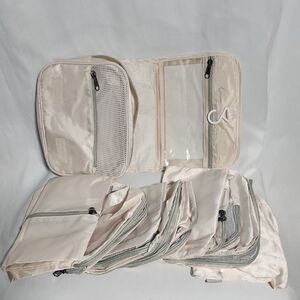 Beige Travel Organizer Set